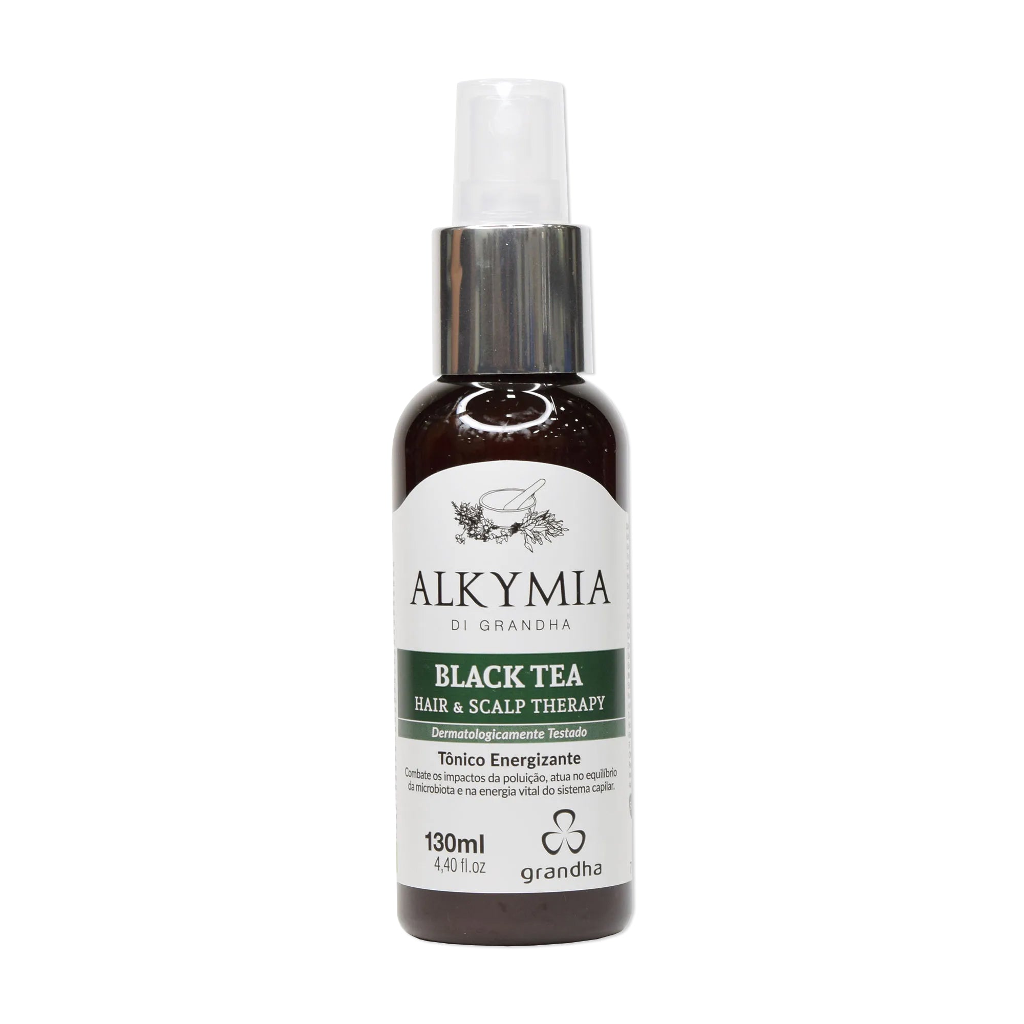Alkymia Di Grandha Black Tea Hair & Scalp Therapy Chá Preto Tônico para Fortalecimento dos Fios 130ml