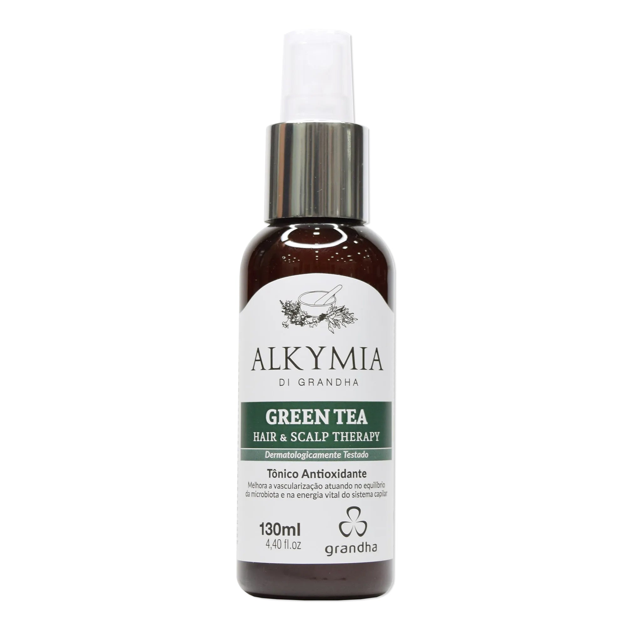Alkymia Di Grandha Green Tea Hair & Scalp Therapy Chá Verde Tônico para Crescimento Capilar 130ml
